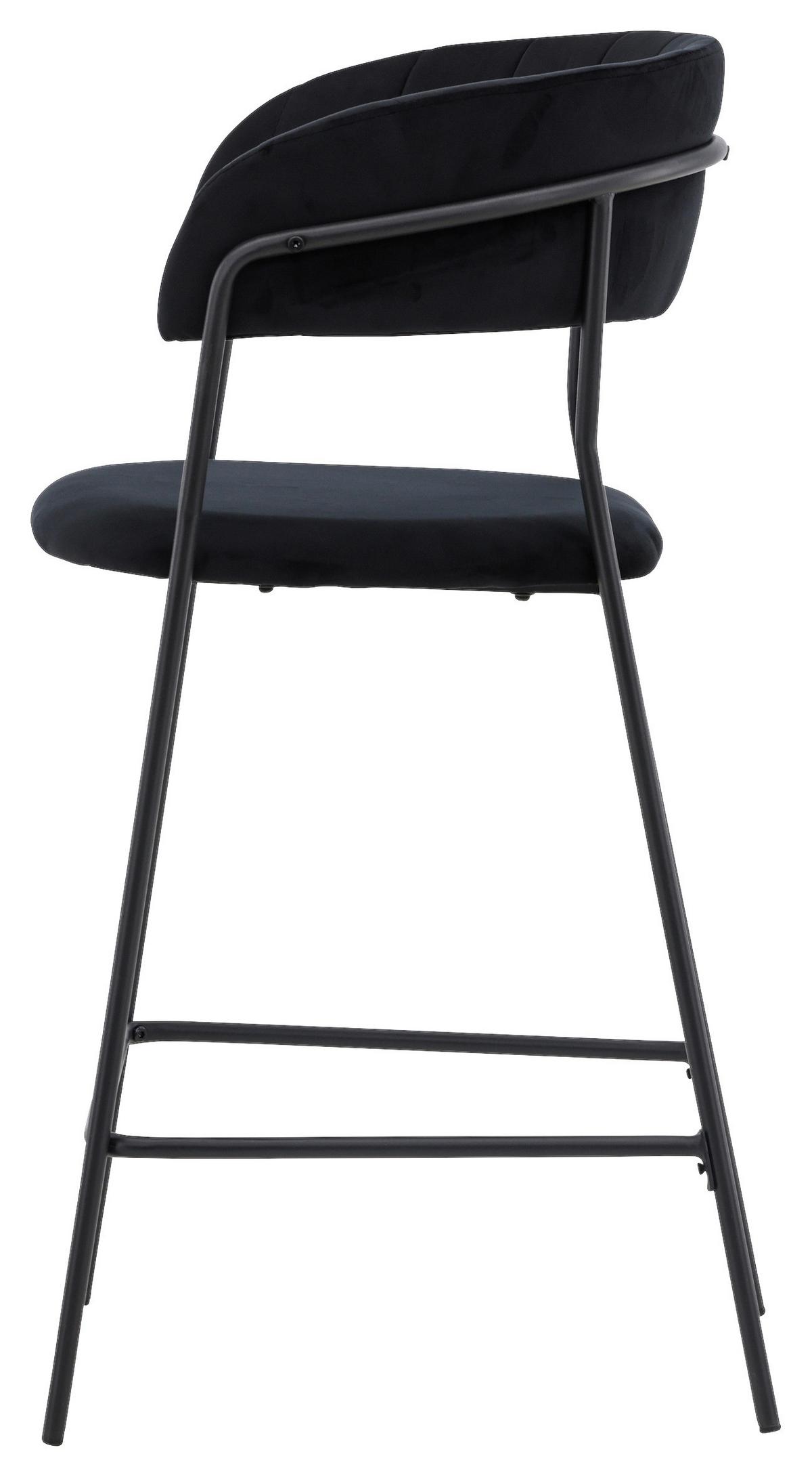 Barhocker-set Lui - Schwarz, Design, Textil/Metall (53/97/49cm) - Livetastic