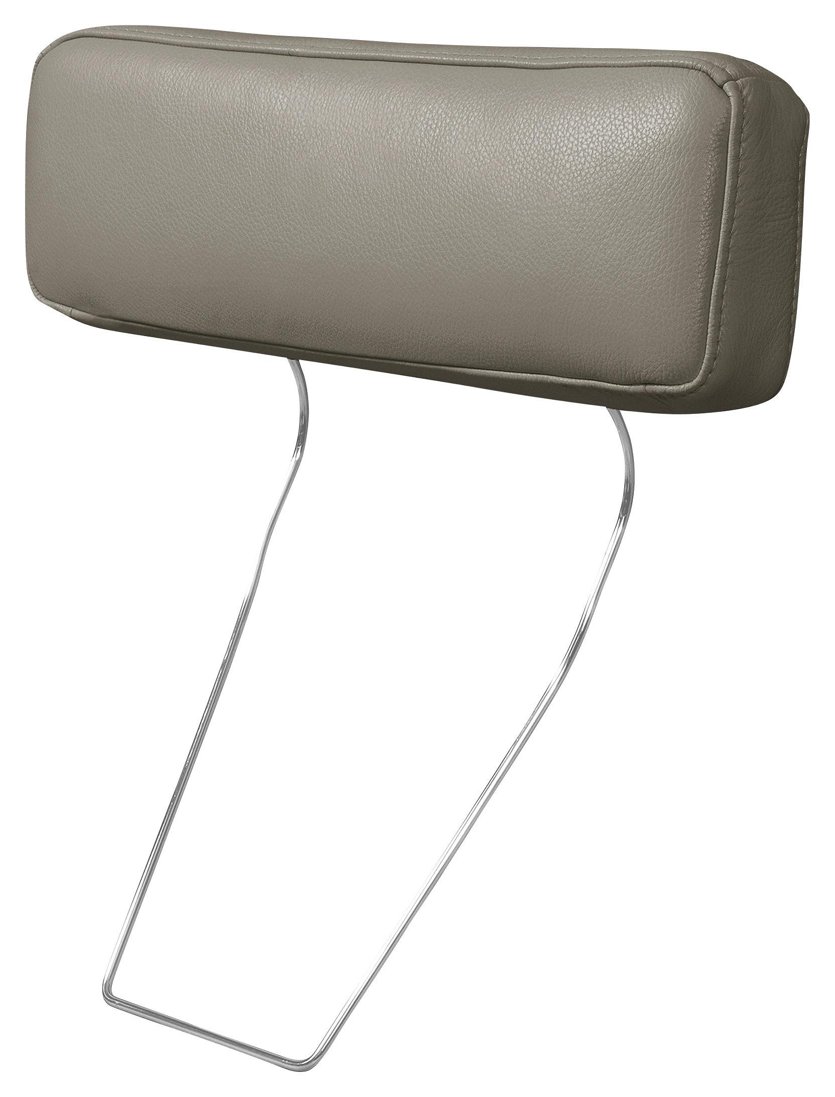 KOPFSTÜTZE Spring, Grau B: 52 cm - Silberfarben/Grau, Design, Leder (52/17/14cm) - P & B