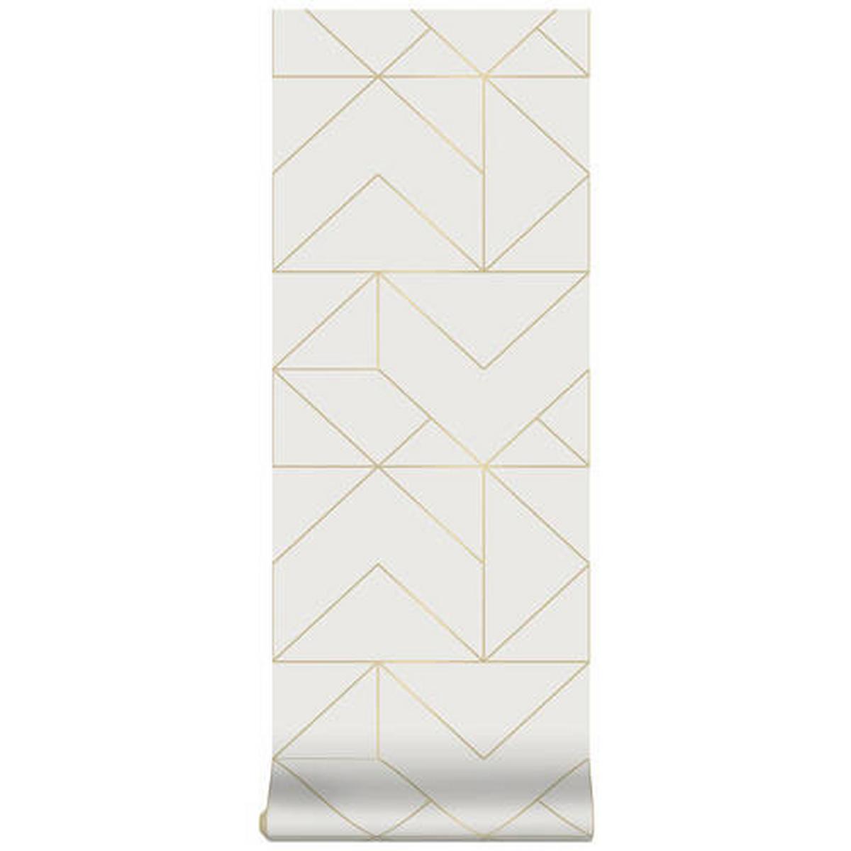 Vliestapete 111533 - Goldfarben/Weiß, Basics, Papier/Kunststoff (52/1000cm)