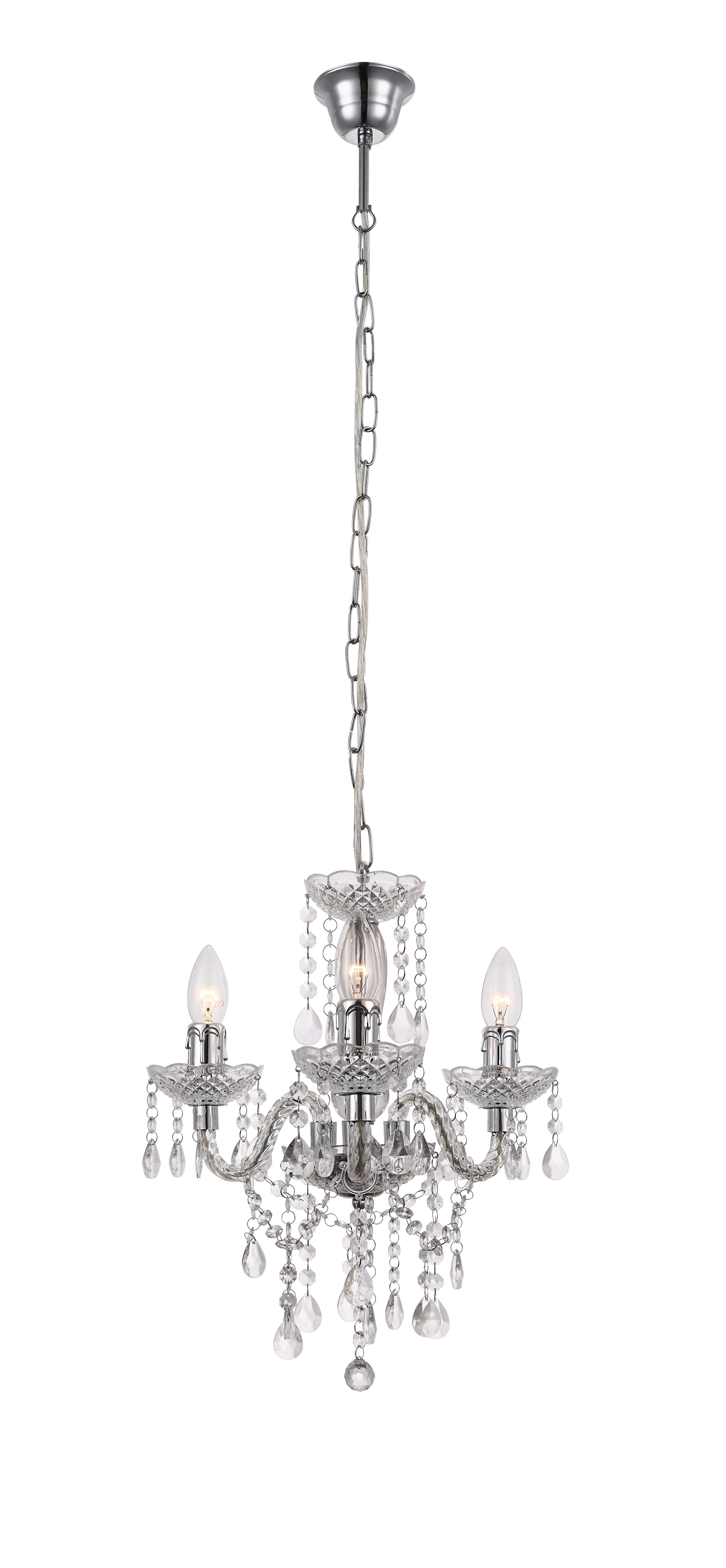 Závesná Lampa Isabella 35/125cm, 40 Watt - číra/chrómová, Romantický / Vidiecky, kov/plast (35/125cm) - Modern Living