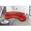 Ecksofa Bretania, Rot S: 300x113 cm - Rot/Schwarz, Design, Leder/Textil (300/113cm) - Livetastic