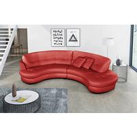 Ecksofa Bretania, Rot S: 300x113 Cm - Rot/Schwarz, Design, Leder/Textil (300/113cm) - Livetastic