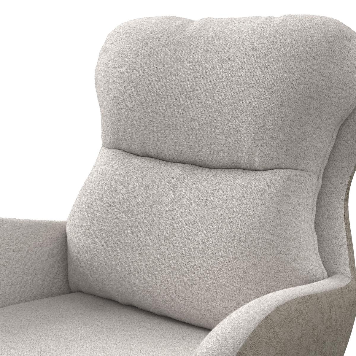 Židle s podrúčkami Neelia, šedobéžová - šedobéžová/přírodní barvy, Moderní, kov/dřevo (59,5/93/69cm) - Bessagi Home