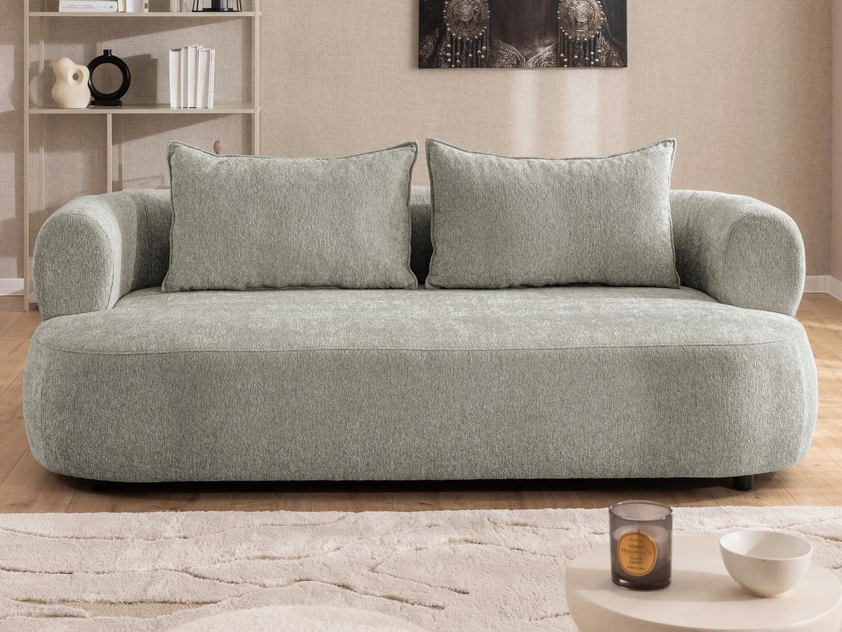 3-Sitzer-Sofa Ferro Hellgrau B: 200 cm - Hellgrau/Schwarz, Design, Textil (200/76/96cm) - Livetastic