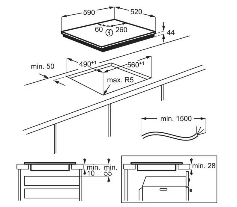 Indukční varná deska Electrolux CIS62450 - černá (59/4,4/52cm) - Electrolux