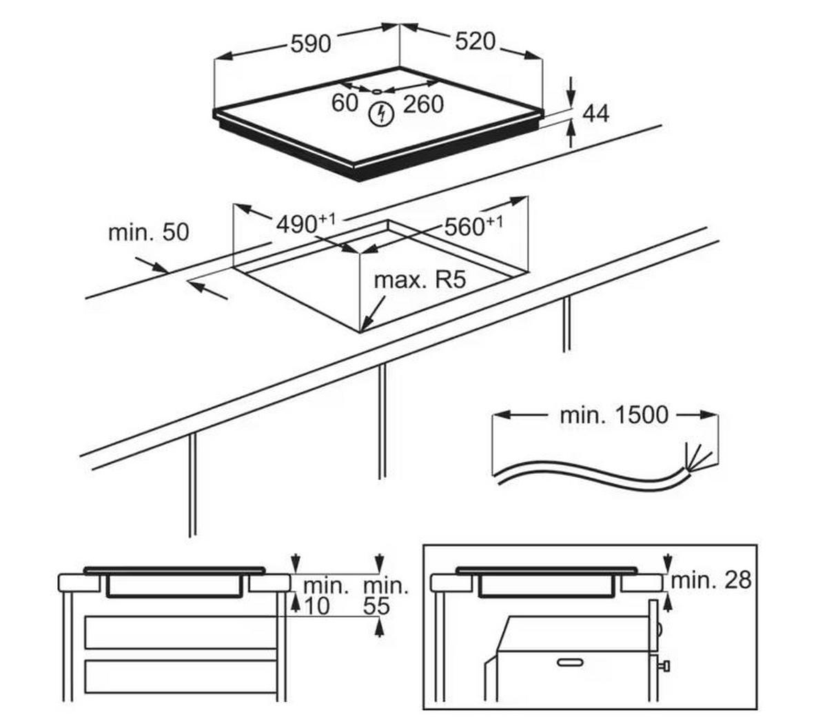 Indukčná varná doska Electrolux CIS62450 - čierna (59/4,4/52cm) - Electrolux
