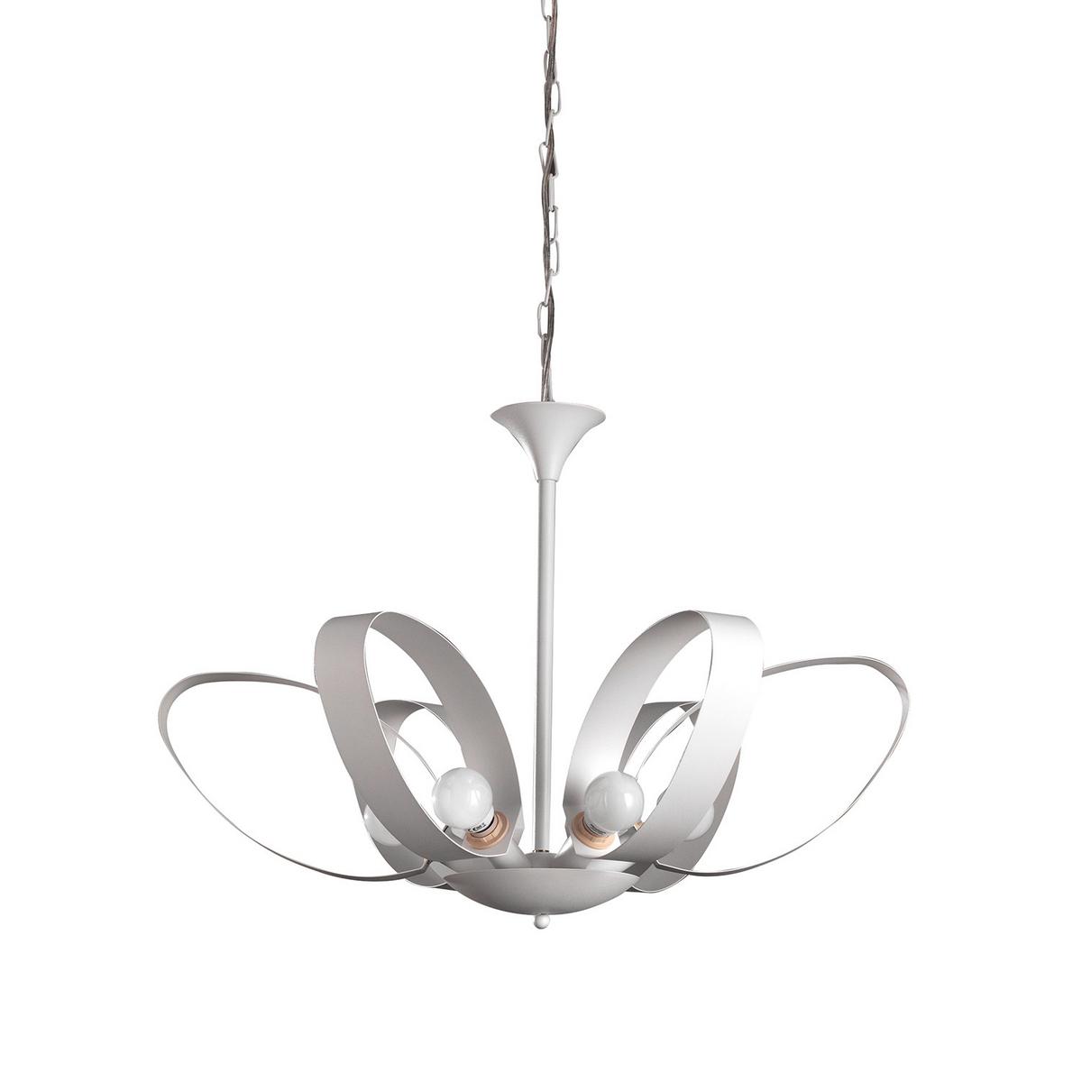 Kronleuchter 4735/6 - Weiß, Design, Metall (65/110cm)