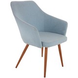 Armlehnstuhl Betty Hellblau Gepolstert - Braun/Hellblau, MODERN, Textil/Metall (63,5/86/59cm) - MID.YOU