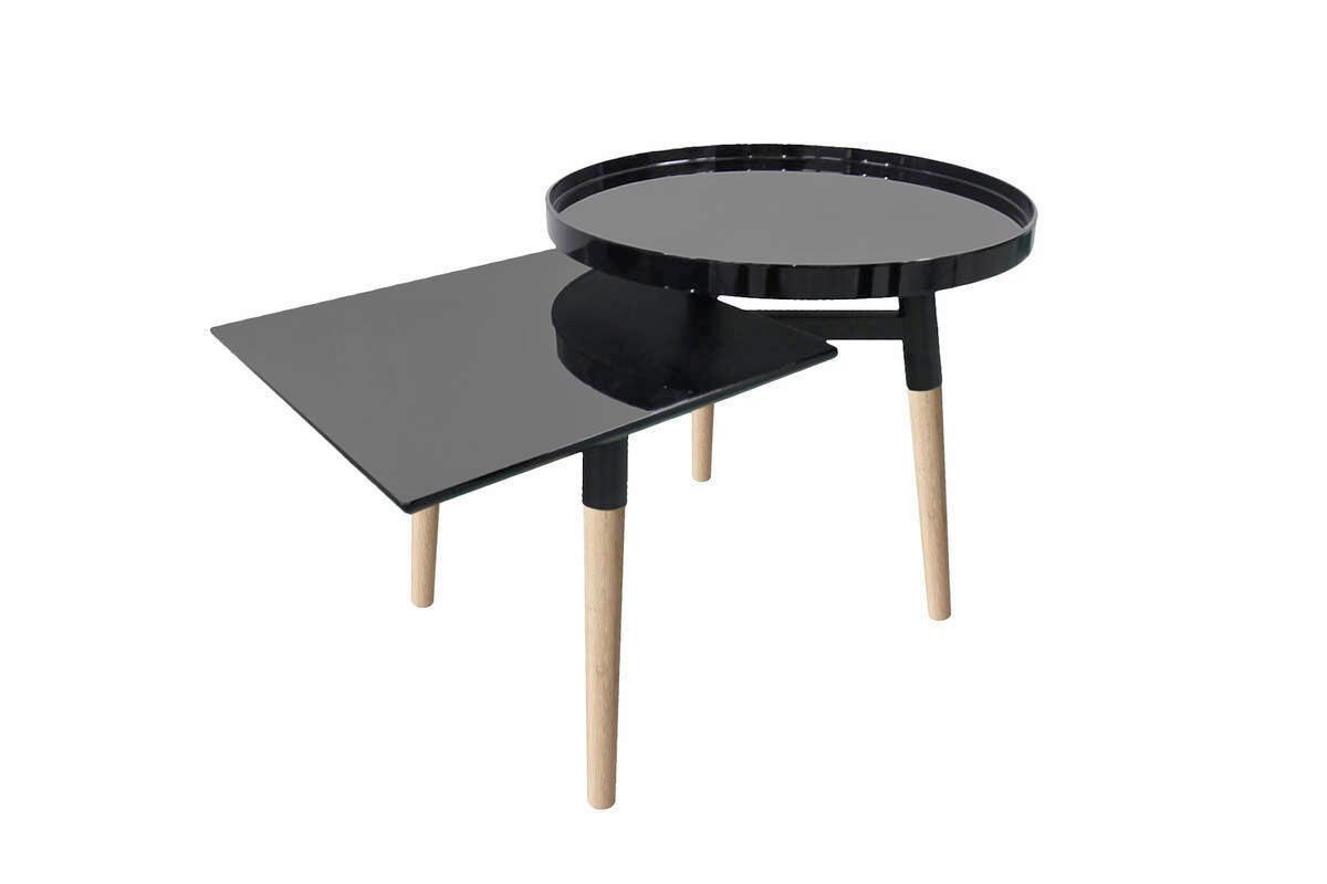 PRÍRUČNÝ STOLÍK 4LHNP - hnedá/čierna, Basics, kov/drevo (49,5/77/46cm)