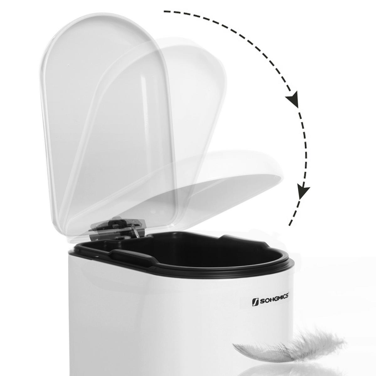 Abfallsammler Weiß B: 31,5 Cm - Schwarz/Weiß, Basics, Kunststoff/Metall (31,5/39/19cm)