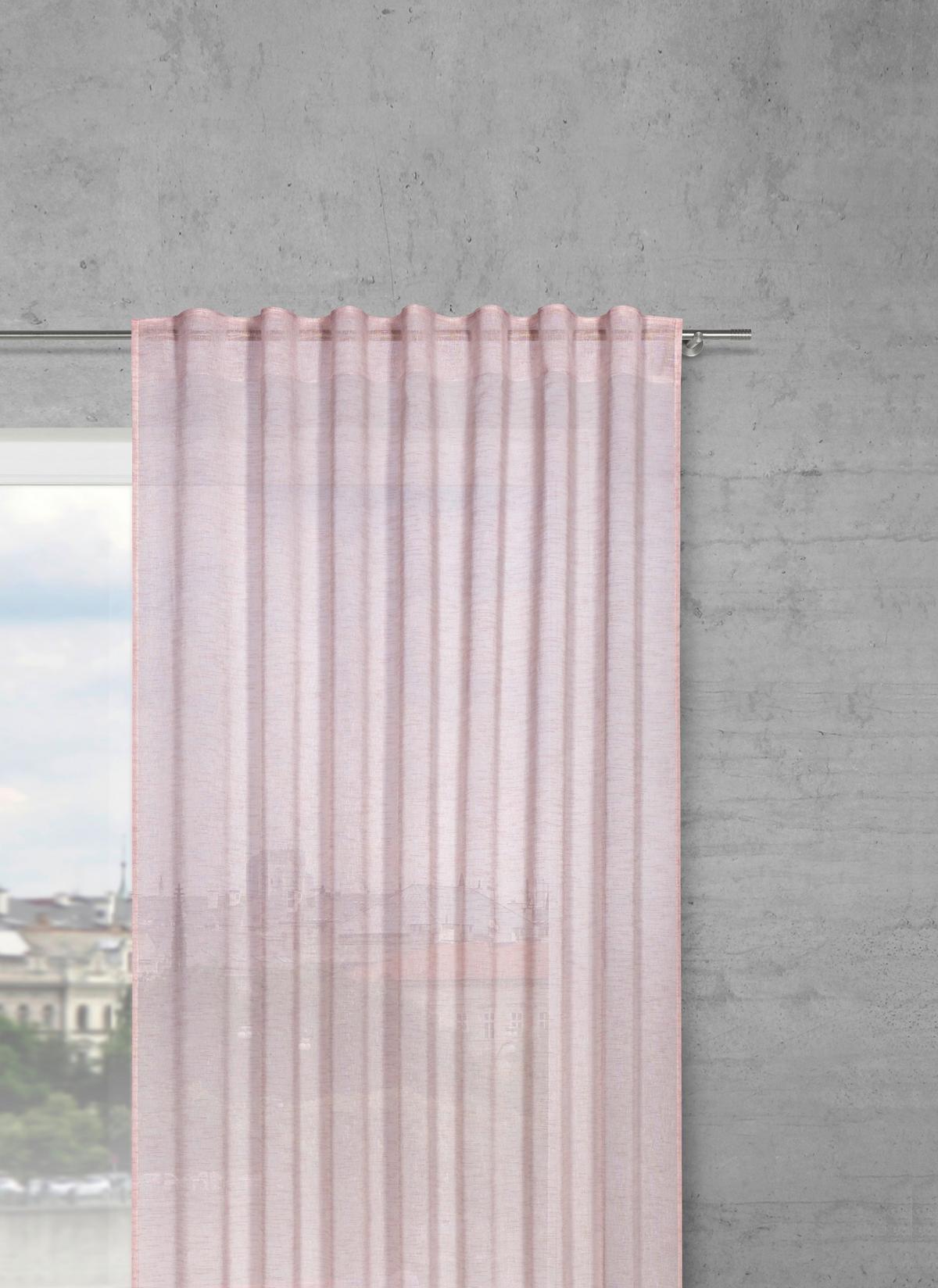 HOTOVÝ ZÁVES Sigrid, 140/245 cm - ružová, Romantik / Landhaus, textil (140/245cm) - Premium Living