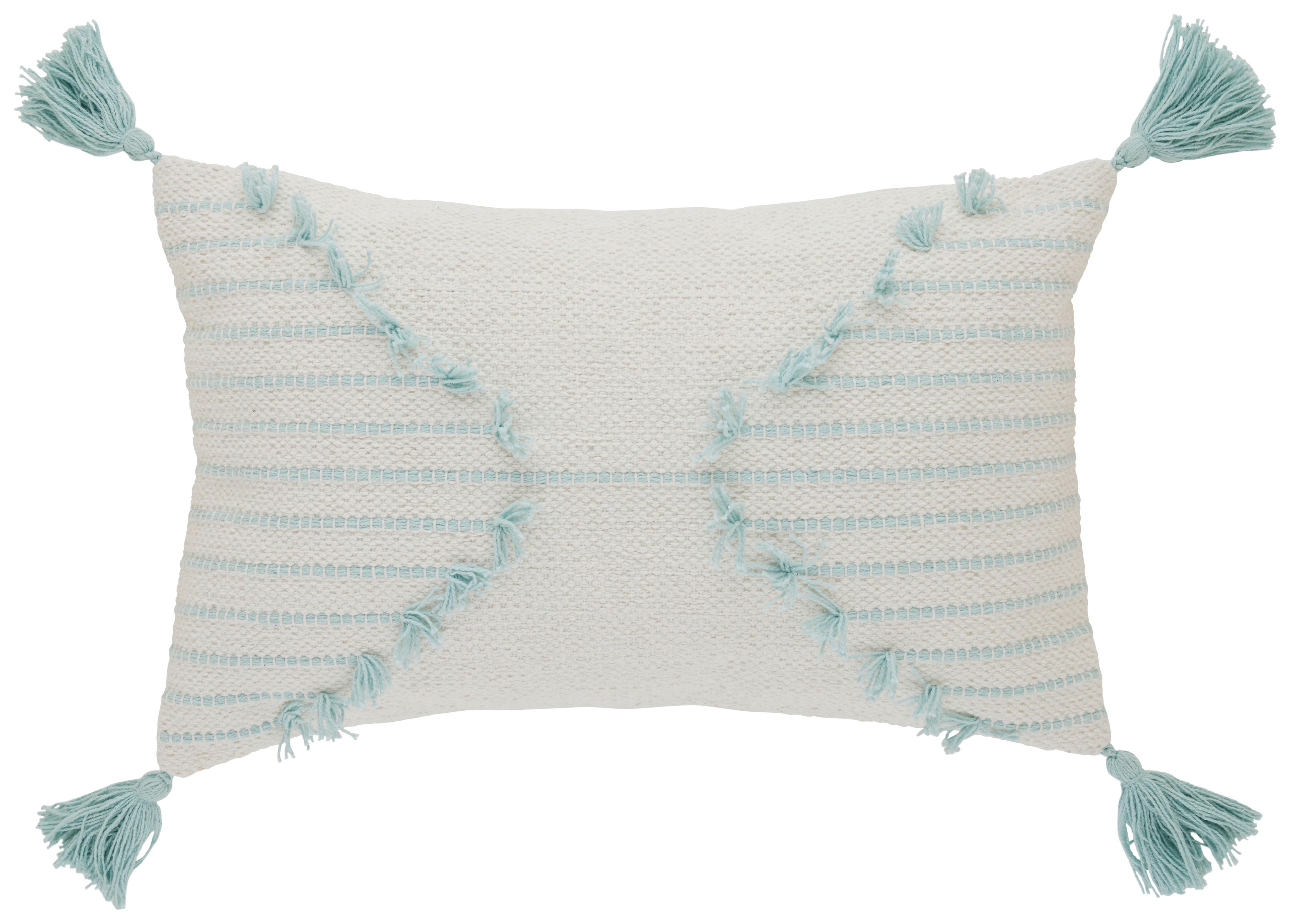 Dekoračný Vankúš Elena, 45/45cm - modrá/biela, Štýlový, textil (30/50cm) - Premium Living