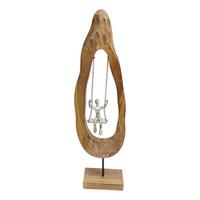 Skulptur Esha - Naturfarben/Nickelfarben, MODERN, Holz/Metall (18/9/65cm) - James Wood