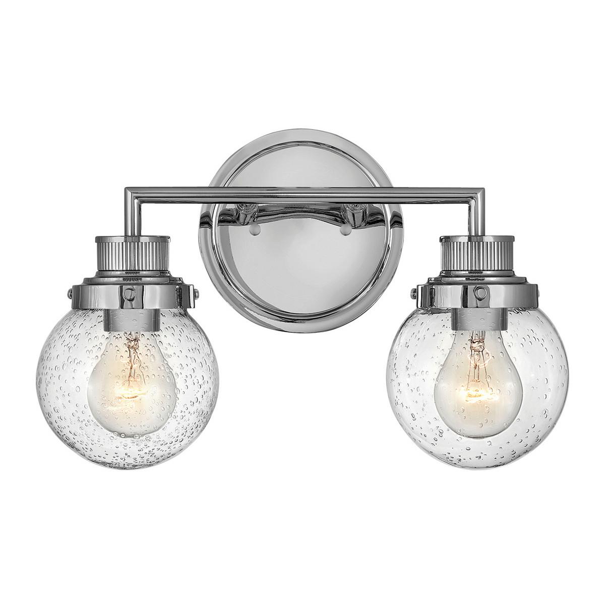 Bad-Wandleuchte Poppy IP44 2-Flammig in Chromfarben - Chromfarben, LIFESTYLE, Glas/Metall (37.3/25/18.3cm) - Elstead Lighting
