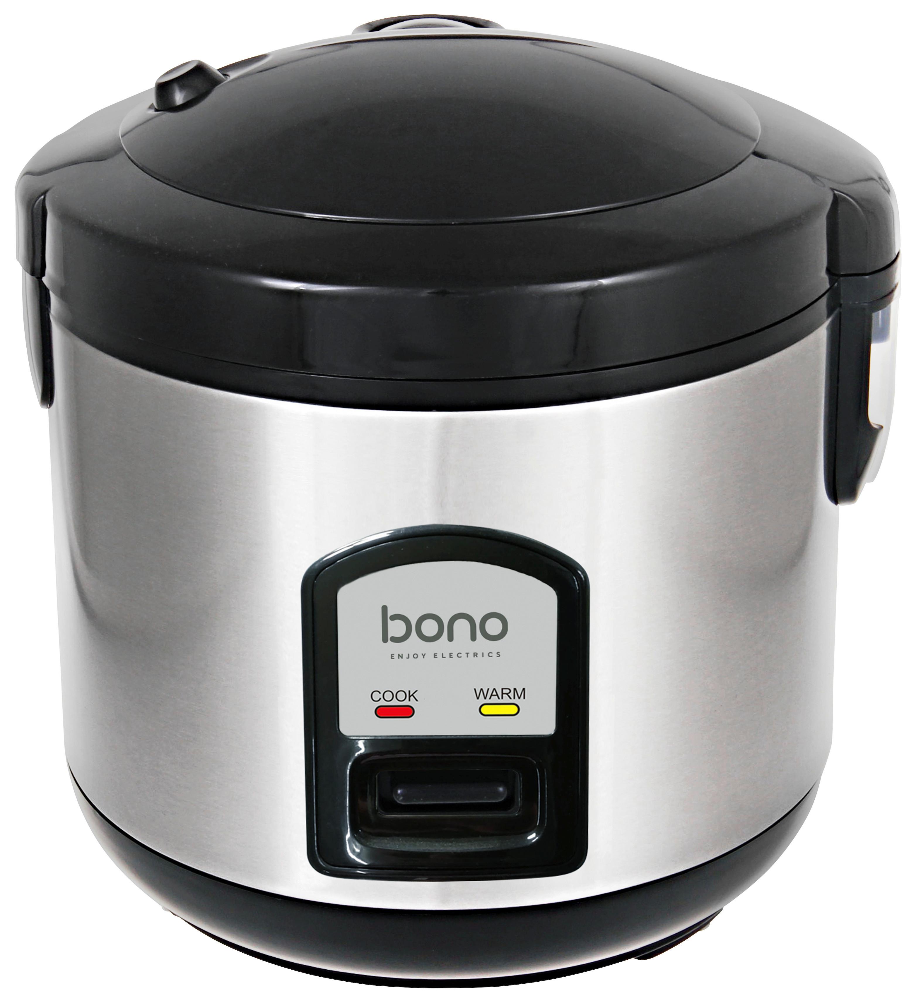 Reiskocher Richard 1 L Garraum, 400 W - Edelstahlfarben/Schwarz, Basics, Kunststoff/Metall (23/22,3/23,1cm) - Bono