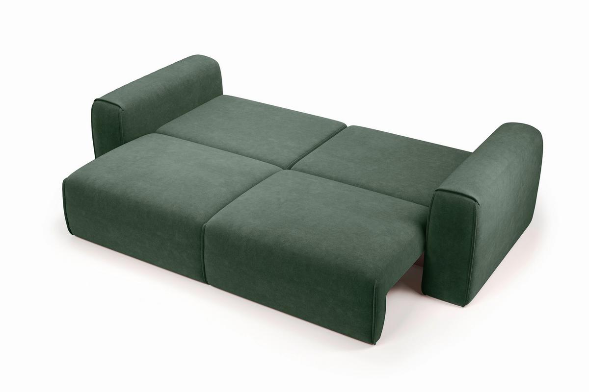 Schlafsofa Tuzzi Dunkelgrün B: 252cm - Dunkelgrün/Schwarz, Basics, Textil (252/94/105cm) - Livetastic