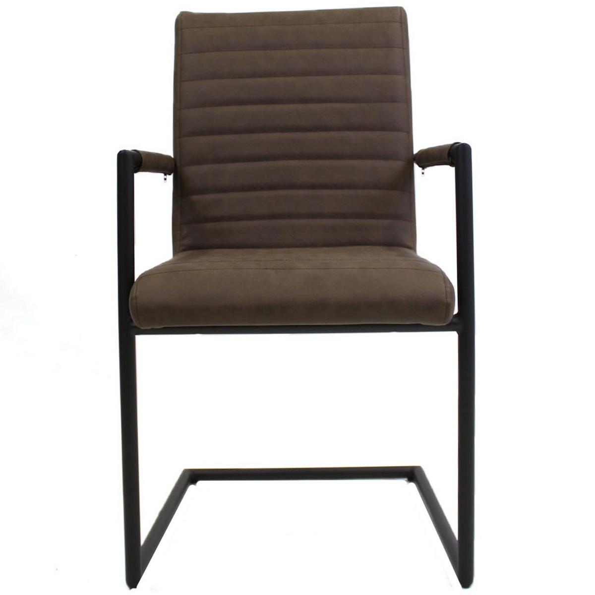 Armlehnstuhl Bars Graubraun Gepolstert 2er-Set - Taupe/Hellbraun, LIFESTYLE, Kunststoff/Textil (54/97/57cm) - MID.YOU