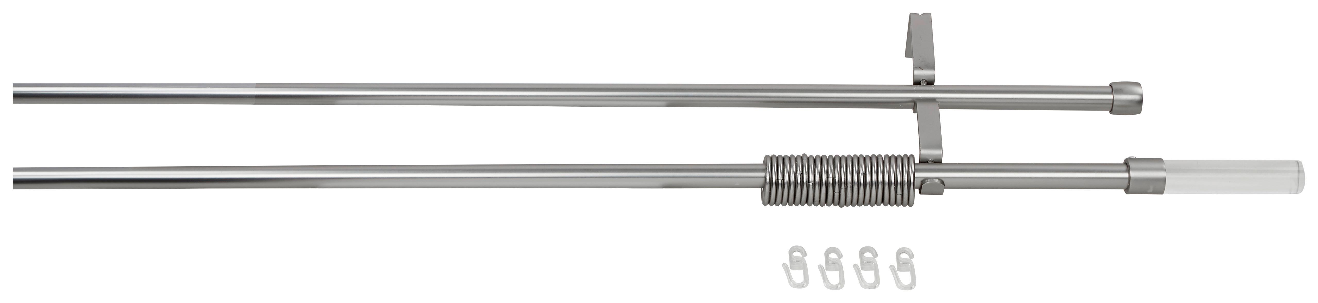 Rundstangengarnitur 2-lfg Anja Silber/metall  L: 240 Cm - Silberfarben, KONVENTIONELL, Metall (240cm) - Ondega