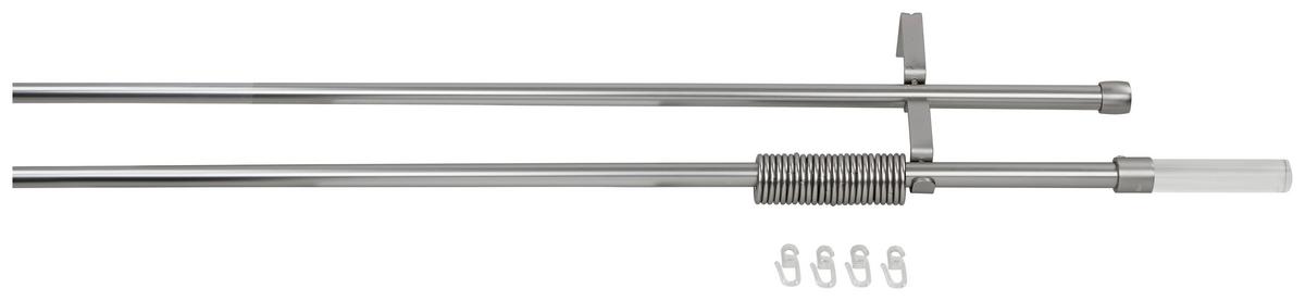 Rundstangengarnitur 2-Lfg Anja Silber/Metall  L: 240 cm - Silberfarben, KONVENTIONELL, Metall (240cm) - Ondega