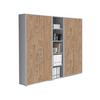 Office Edition B: 212,9 cm Eichefarben/Grau - Eichefarben/Grau, MODERN, Holzwerkstoff (212,9/185,6/33cm) - MID.YOU
