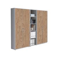 Office Edition B: 212,9 cm Eichefarben/Grau - Eichefarben/Grau, MODERN, Holzwerkstoff (212,9/185,6/33cm) - MID.YOU