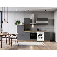 Küchenblock Merle Grau B: 280 Cm - Eichefarben/Grau, Basics, Glas/Holzwerkstoff (280cm) - Respekta