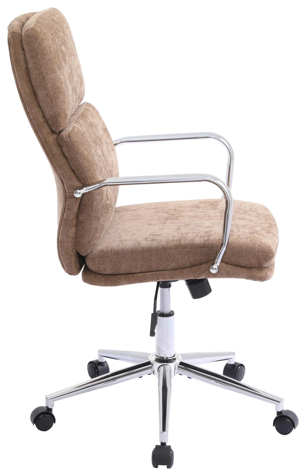 Drehstuhl Verona Braun B: 56 cm - Chromfarben/Braun, MODERN, Holz/Kunststoff (56/100-110/65,5cm) - Livetastic