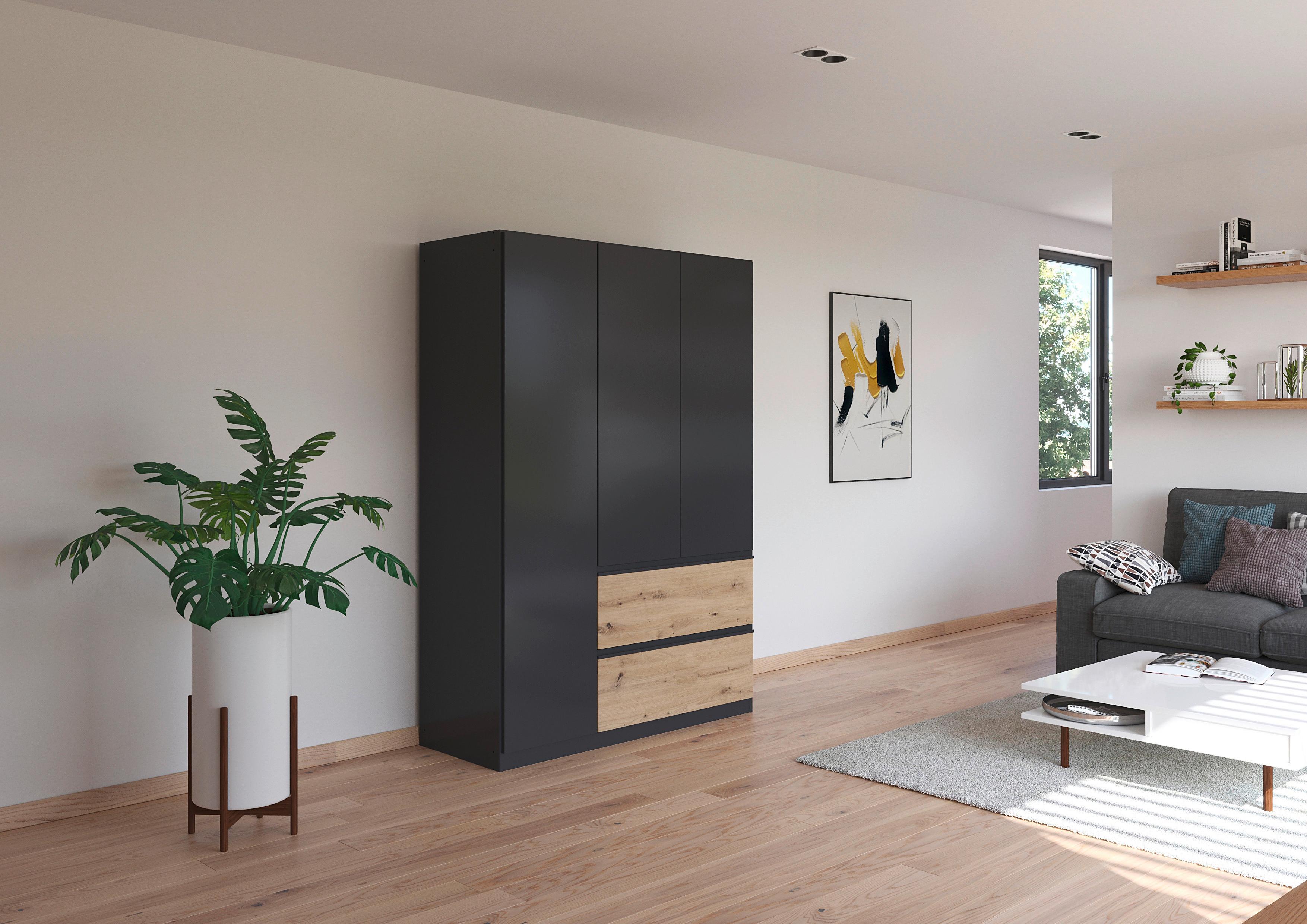 Drehtürenschrank Costa Grau Eiche Artisan Dekor
