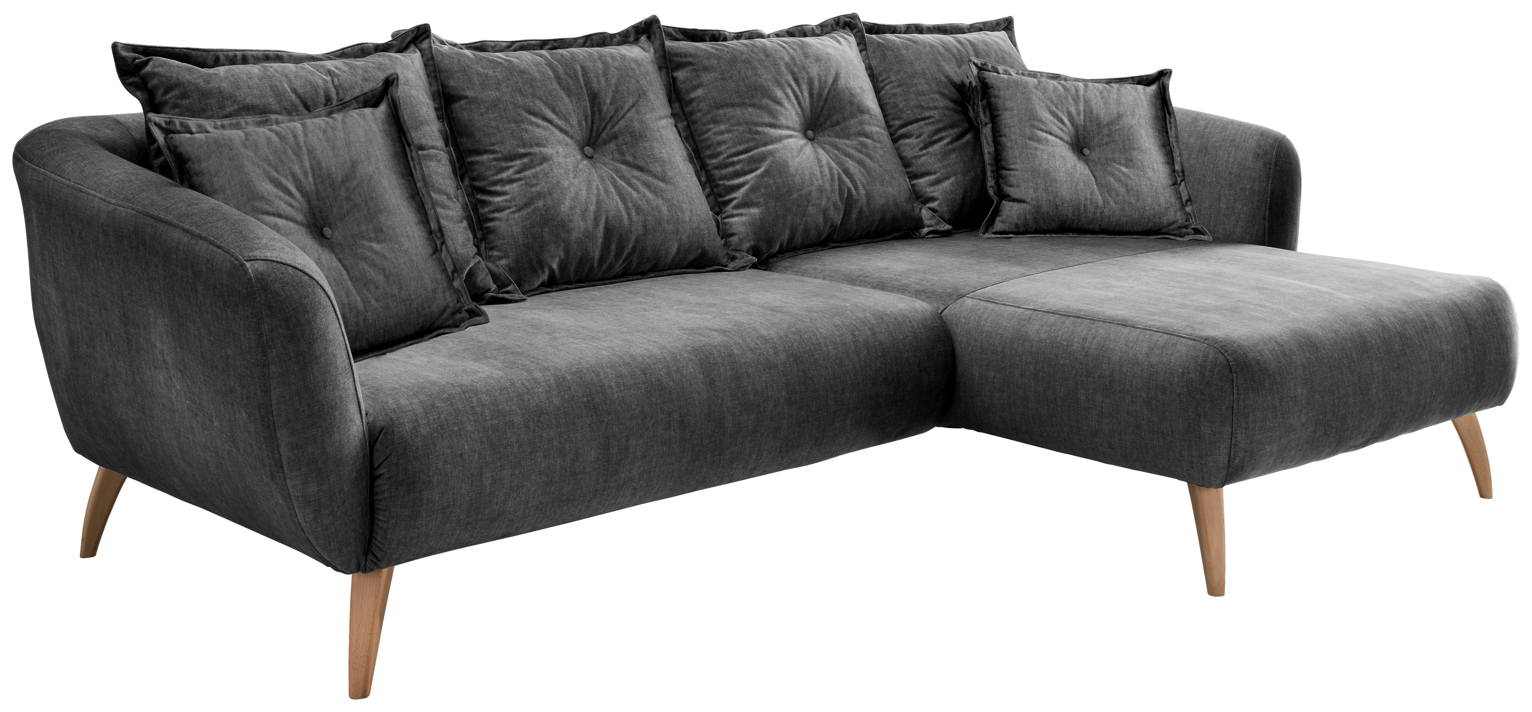 Ecksofa Baggio Grau S: 277/162 cm - Buchefarben/Grau, MODERN, Holz/Textil (277/162cm) - Livetastic