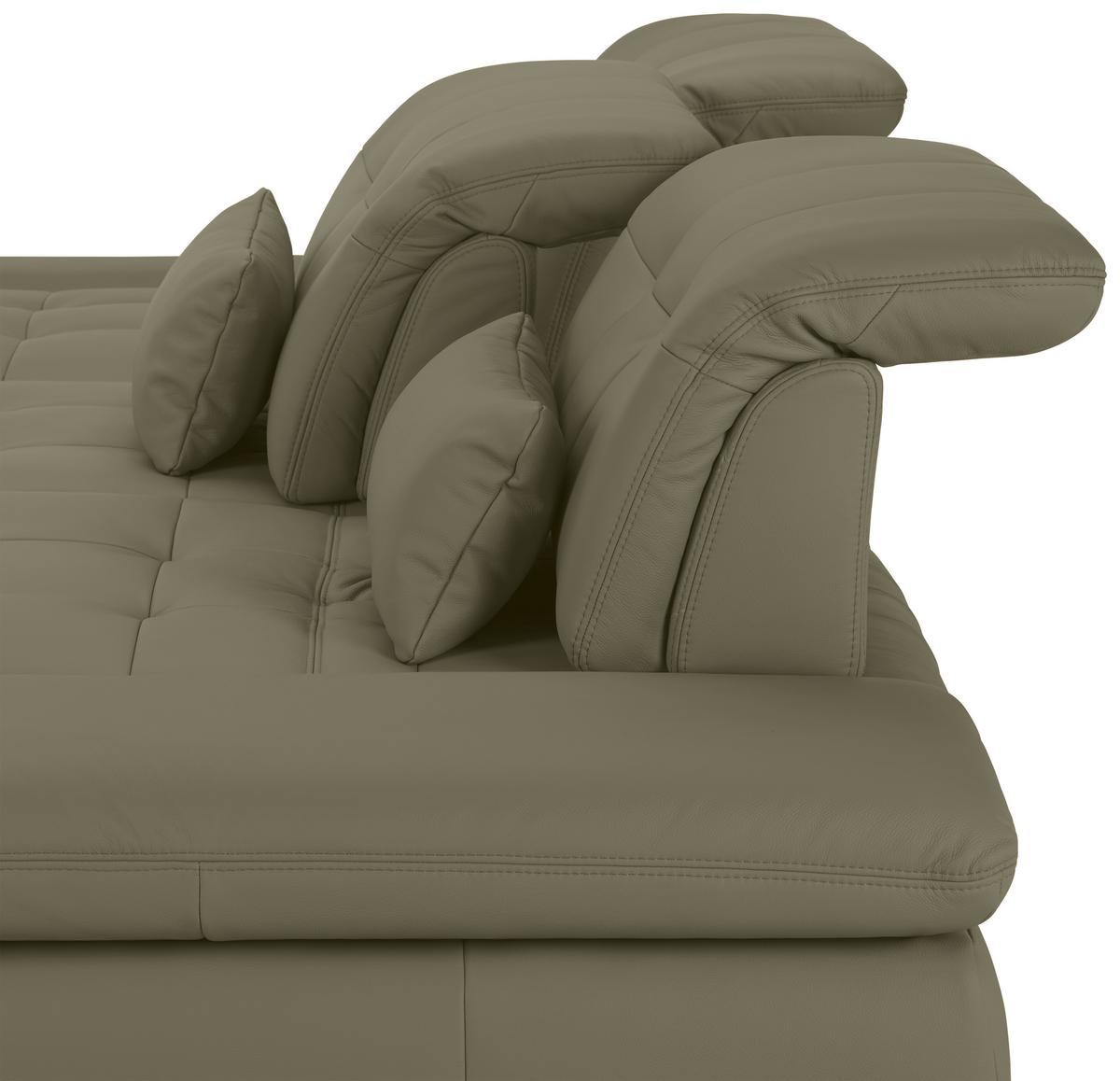 Rohová sedačka SANFINO, ľavá, sivá pravá koža - sivá/chrómová, Konventionell, kov/koža (199/79-96/305cm) - Premium Living