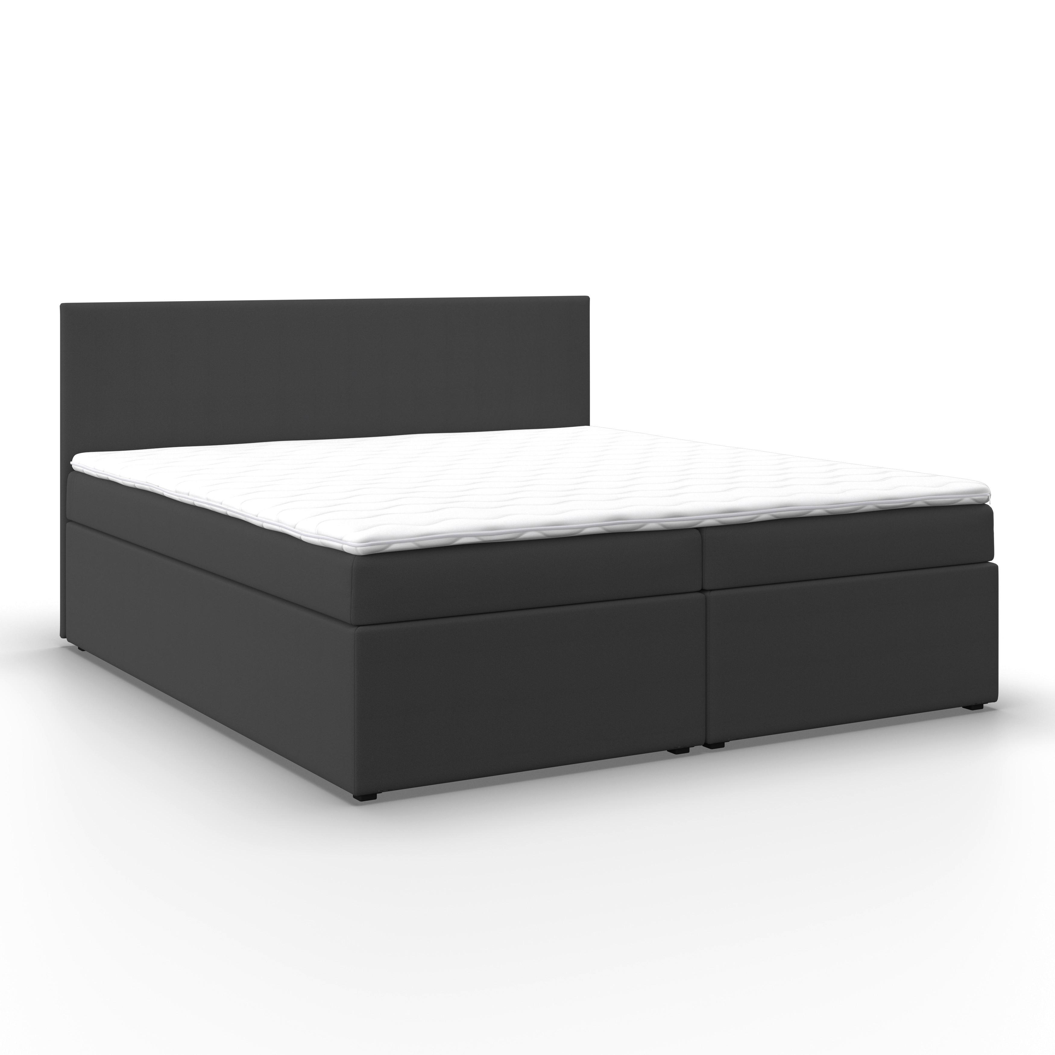 Boxspringová posteľ LUCY 180x200, tmavosivá - tmavosivá, Modern, drevo/kompozitné drevo (180/200cm) - Bessagi Home