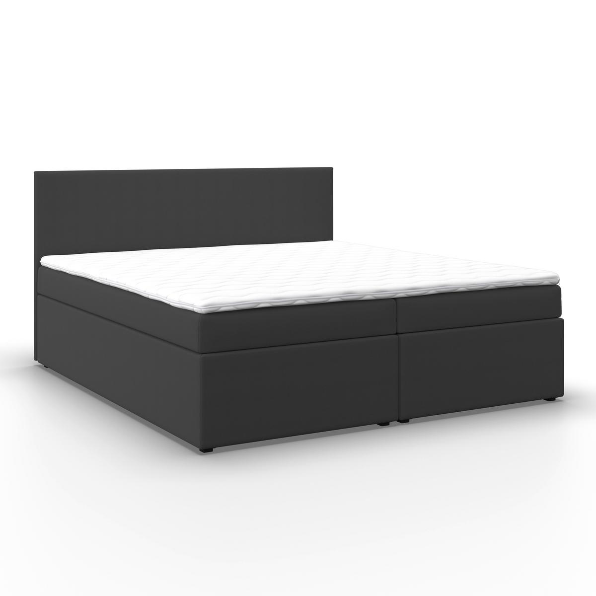Boxspringová postel LUCY 180x200, tmavě šedá - tmavě šedá, Moderní, dřevo/kompozitní dřevo (180/200cm) - Bessagi Home