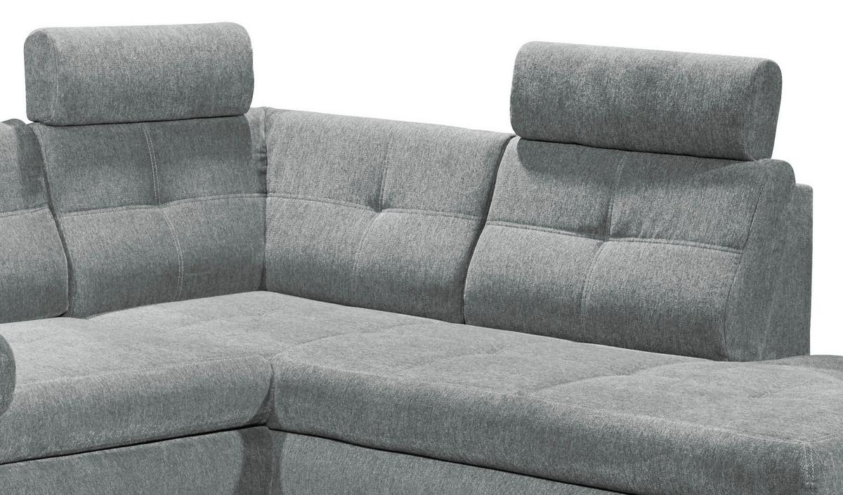 Sedací souprava ALBA U, pravá, šedá, úl.prostor, lůžko - světle šedá, Moderní, textil/plast (177/349/233cm) - MID.YOU