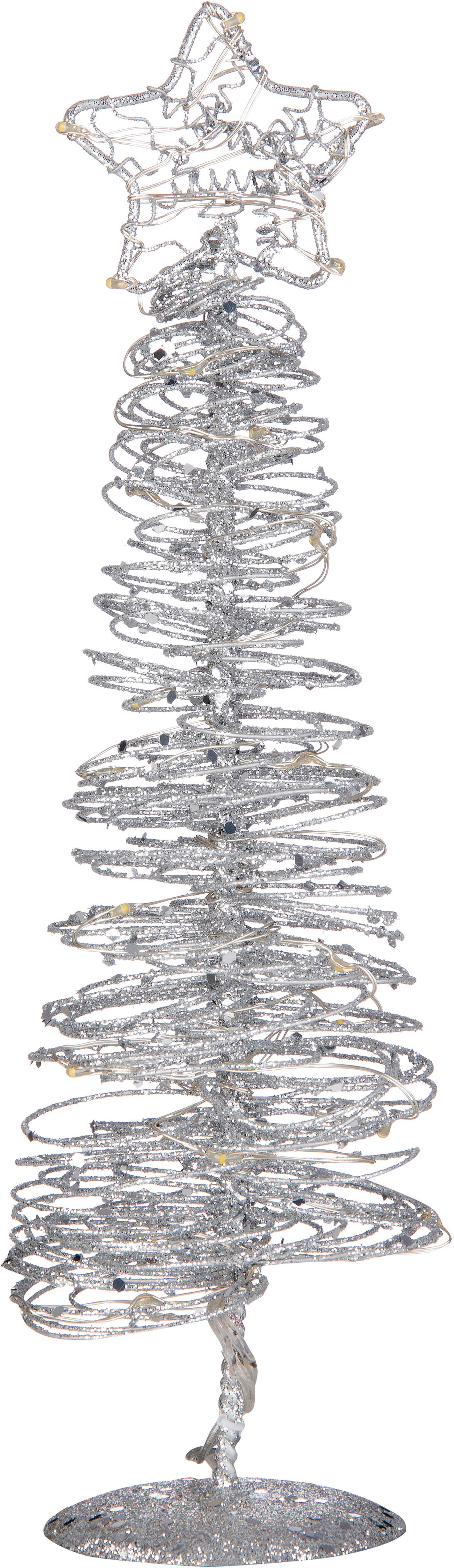 LED-Dekoleuchte Noelle Weihnachtsbaum Warmweiß - Silberfarben, ROMANTIK / LANDHAUS, Metall (8/25cm) - James Wood