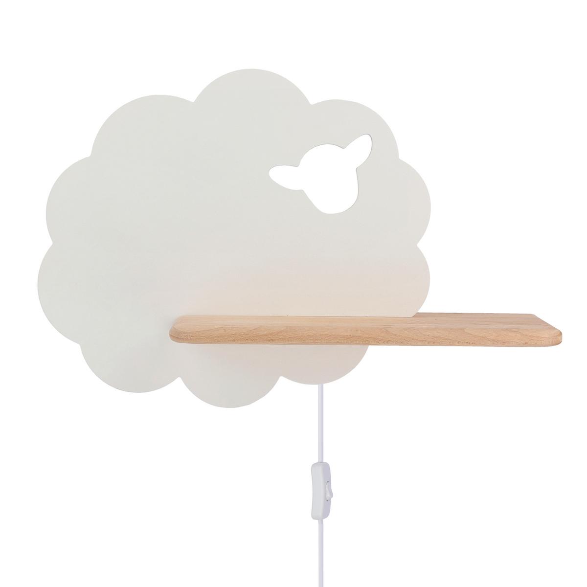 Kinderwandleuchte Sheep - Weiß, Basics, Holz/Holzwerkstoff (36/12/24cm)