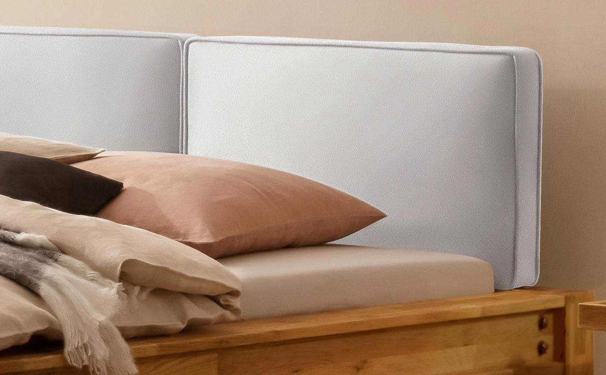 Balkenbett Greenville Mit Gepolstertem Kopfteil 160x200 - Eichefarben/Weiß, Natur, Holz/Textil (160/200cm) - Hasena