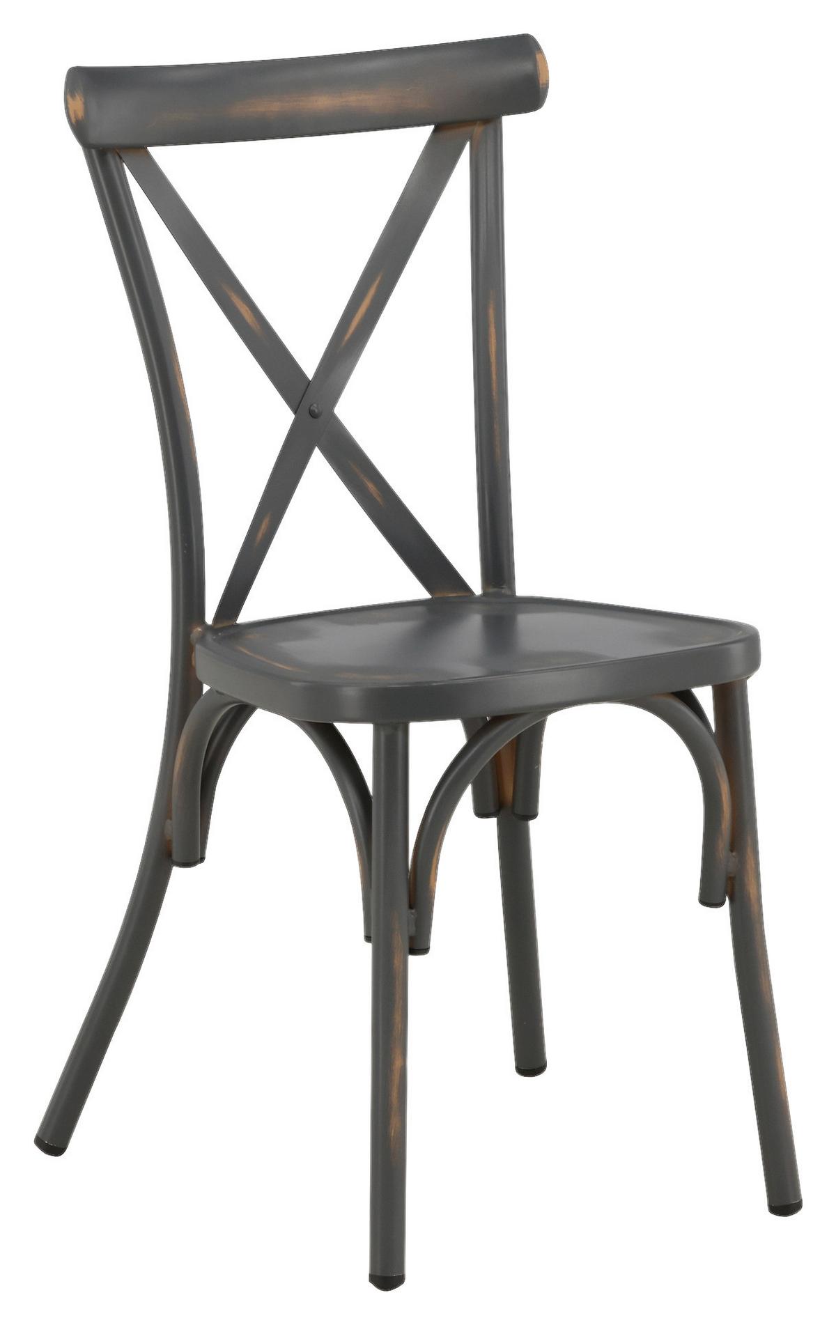 Gartenstuhl-Set Tablas Aluminium - Schwarz, KONVENTIONELL, Metall (48/88/48cm) - Gardenson