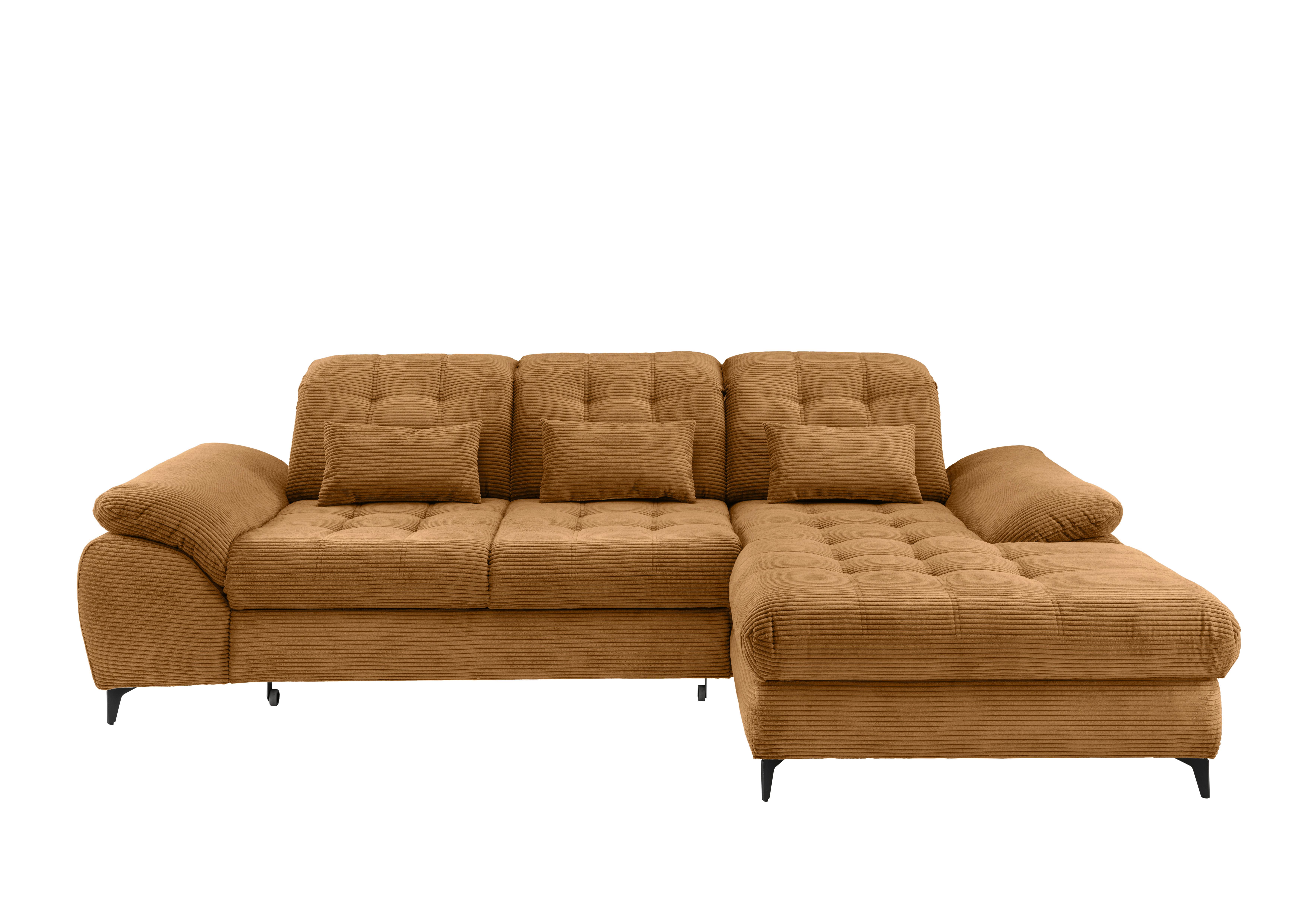 Eckschlafsofa Delphino Goldfarben S: 273x189 cm - Goldfarben/Schwarz, MODERN, Textil (273/189cm) - Livetastic