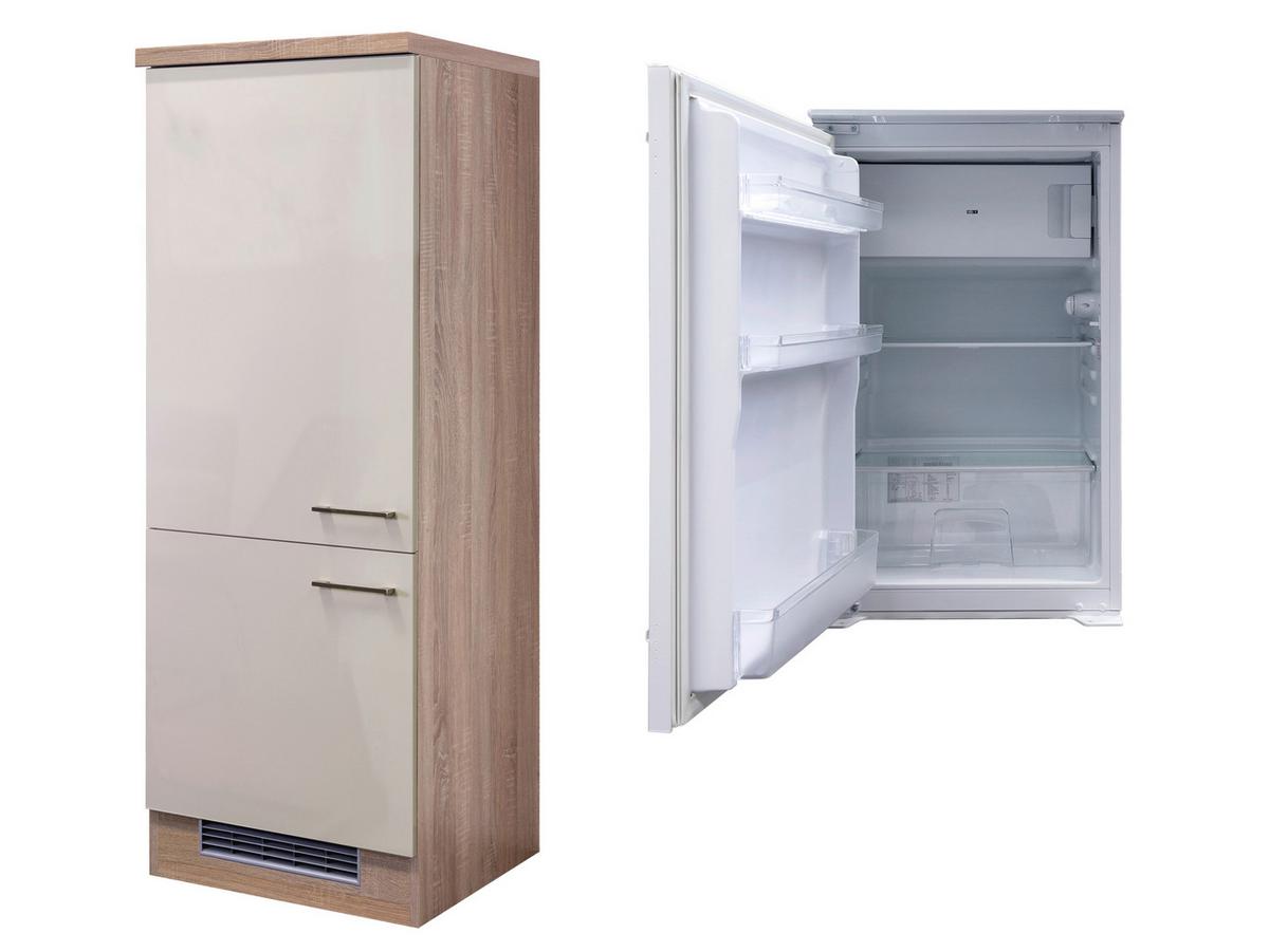 Kühlschrank-Umbauschrank Nepal B: 60 cm Kaschmir Glanz - Kaschmir/Beige, MODERN, Holzwerkstoff (60/162/60cm) - FlexWell