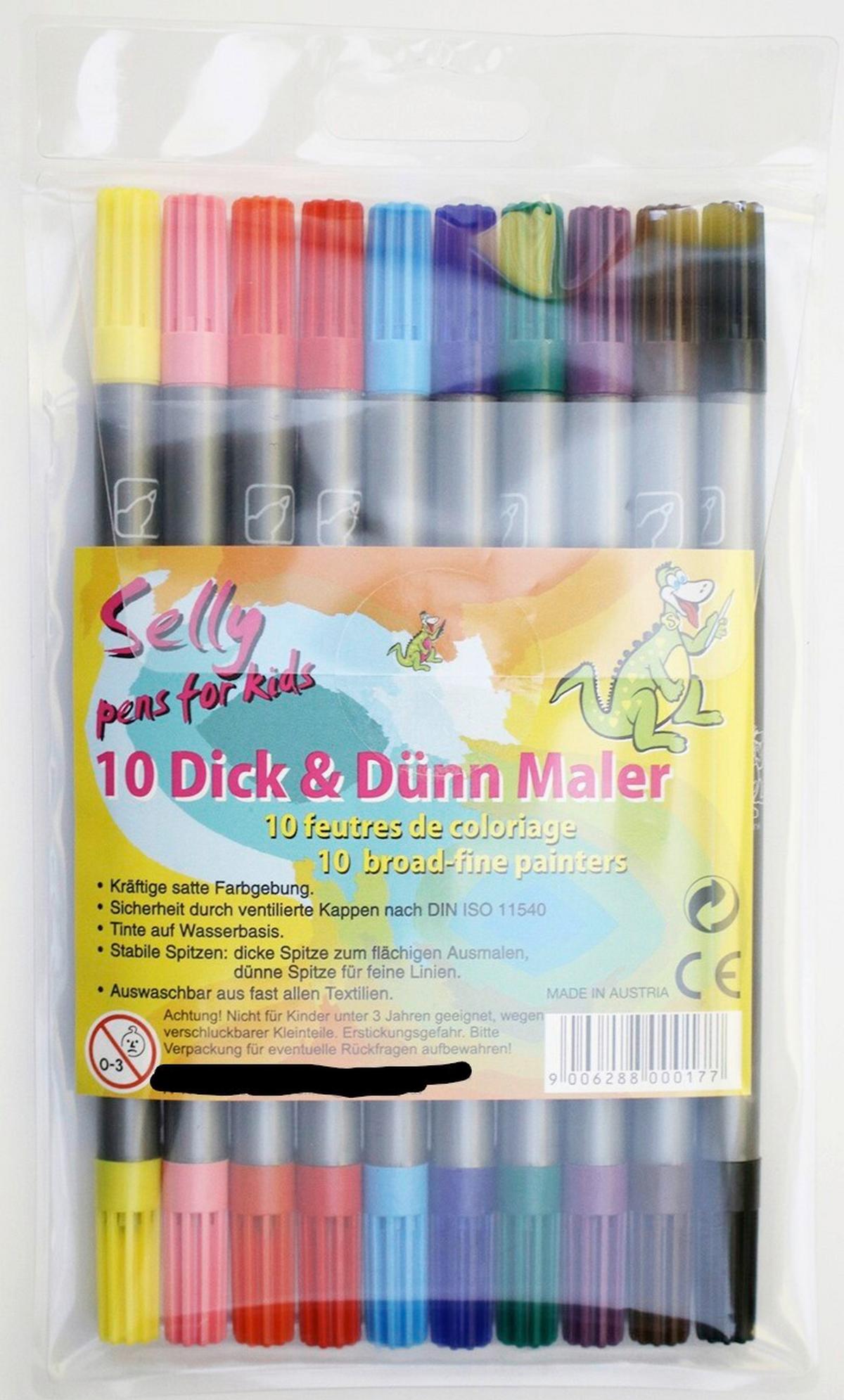 Dick&dünnmalstifte 10er Pkg. - Basics, Kunststoff (17cm)