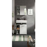 Badezimmer Copa Grau Weiß Hg B: 60 cm - Weiß Hochglanz/Schwarz, MODERN, Holzwerkstoff (60cm) - MID.YOU