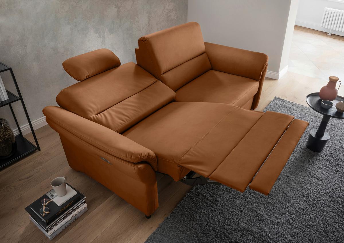 3-Sitzer-Sofa Cavoli, Cognac L B: 192 cm - Cognac/Schwarz, MODERN, Textil (192/90/89cm) - Livetastic