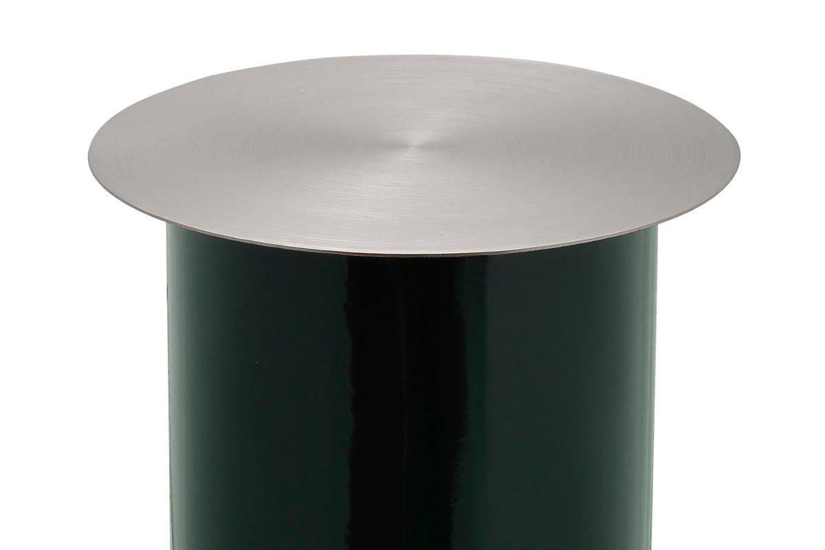 Kerzenständer Art Deco Eisen Silberfarben/dunkelgrün - Dunkelgrün/Silberfarben, Trend, Metall (20/40/20cm) - Kayoom