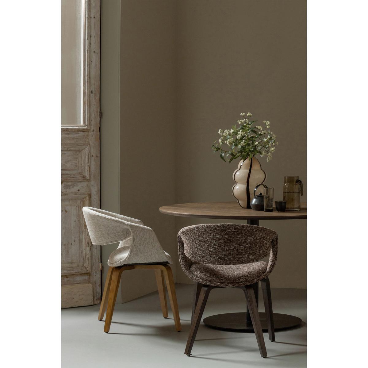 Armlehnstuhl-Set Yossi Braun/Dunkelbraun B: 57cm - Dunkelbraun/Braun, MODERN, Holzwerkstoff/Textil (57/78/57cm) - Livetastic