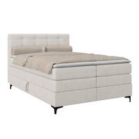 Boxspringbett MITTO Beige 140x200 cm - Beige/Schwarz, KONVENTIONELL, Textil/Metall (140/200cm)