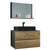 Badezimmer Lendas Bl M - Honigeiche/Anthrazit, MODERN, Glas/Keramik (81cm) - MID.YOU