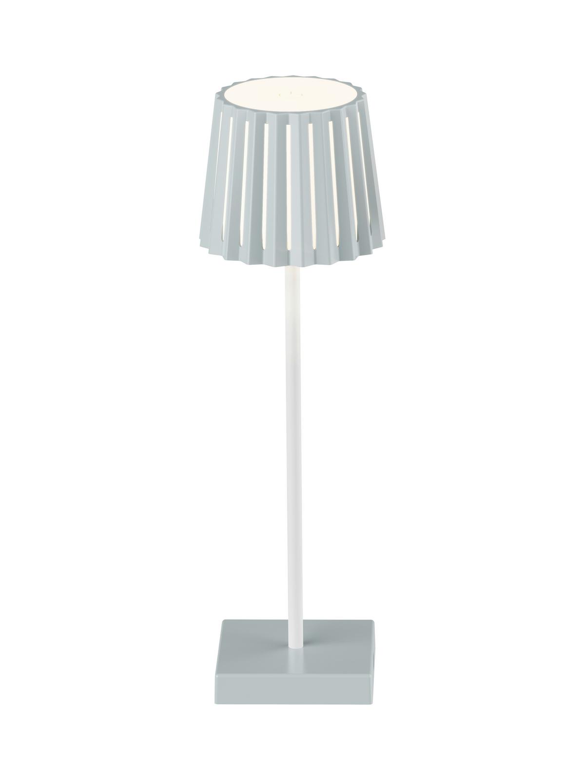 NABÍJATEĽNÁ STOLNÁ LAMPA PLISI - biela/šalviovozelená, Modern, kov/plast (10/28cm) - Mömax