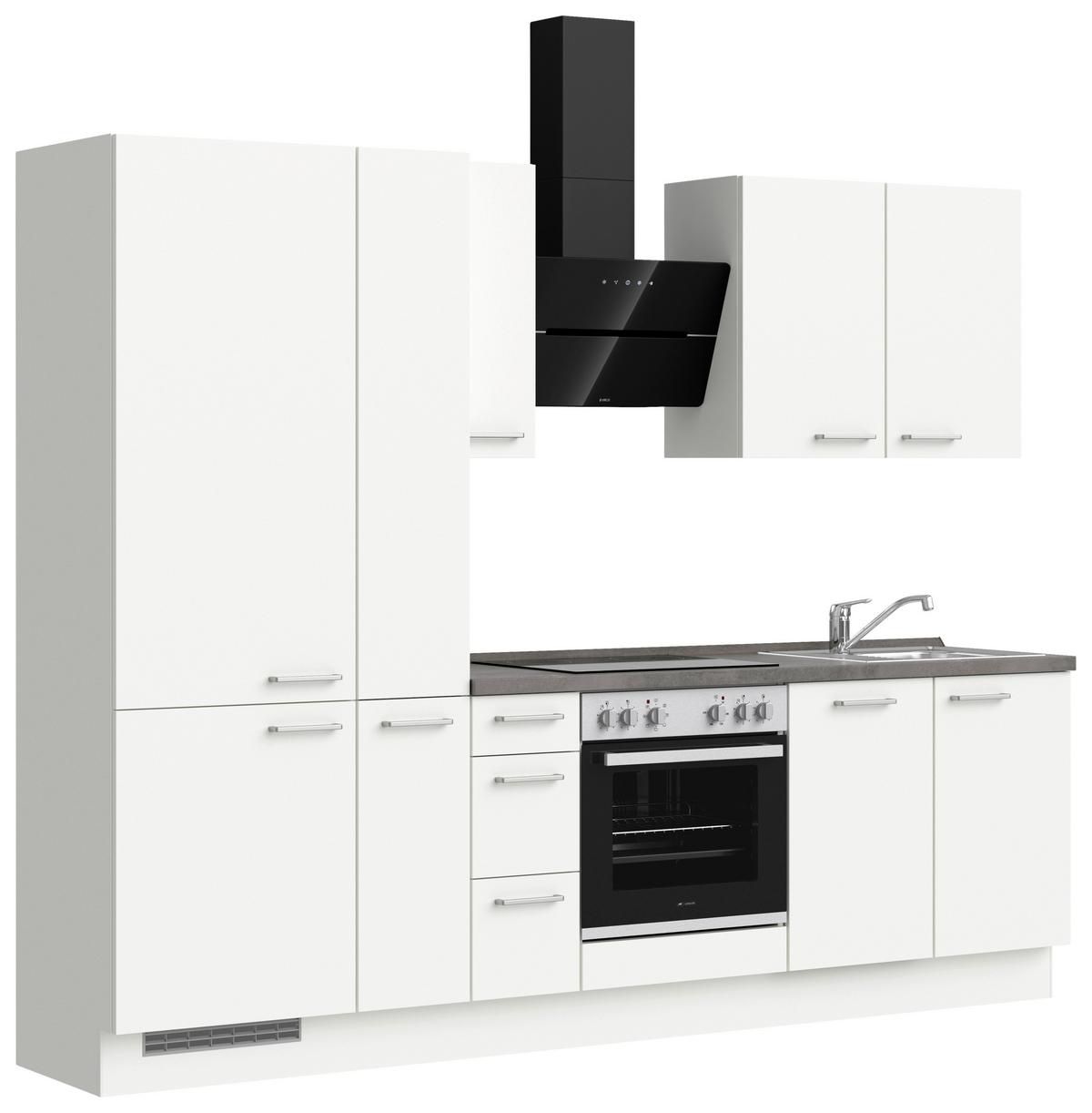 KÜCHENLEERBLOCK TOUCH HIGH - LINE, H3 LINKS - Weiß/Grau, MODERN, Holzwerkstoff (270cm) - Nobilia