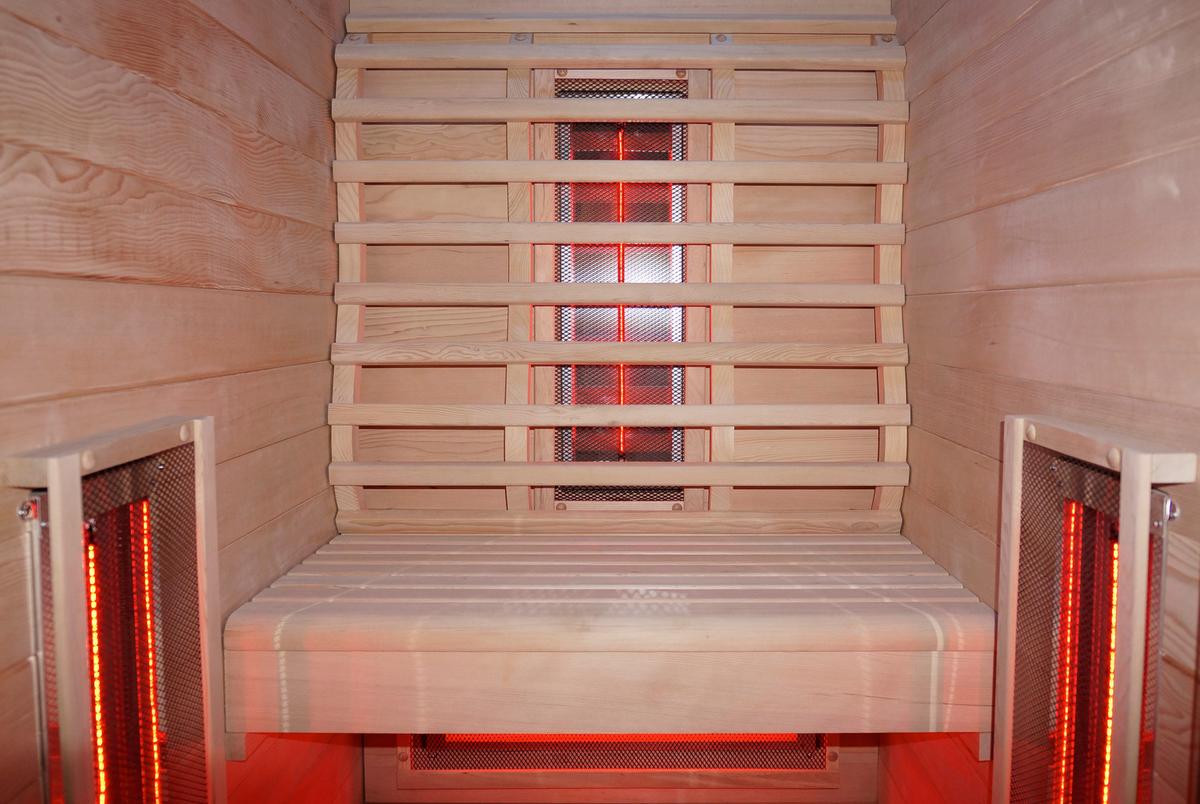 Infrarotkabine 1 Person 90,5x195x100 cm Ruby - Naturfarben, Basics, Holz (90,5/195/100cm) - Sanotechnik
