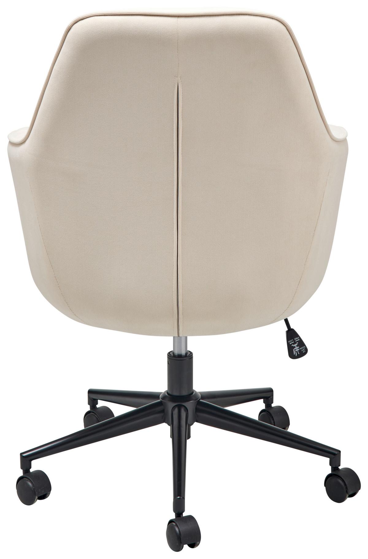 Drehstuhl Columbus - Beige/Schwarz, LIFESTYLE, Kunststoff/Textil (63/93-98/71cm) - Livetastic